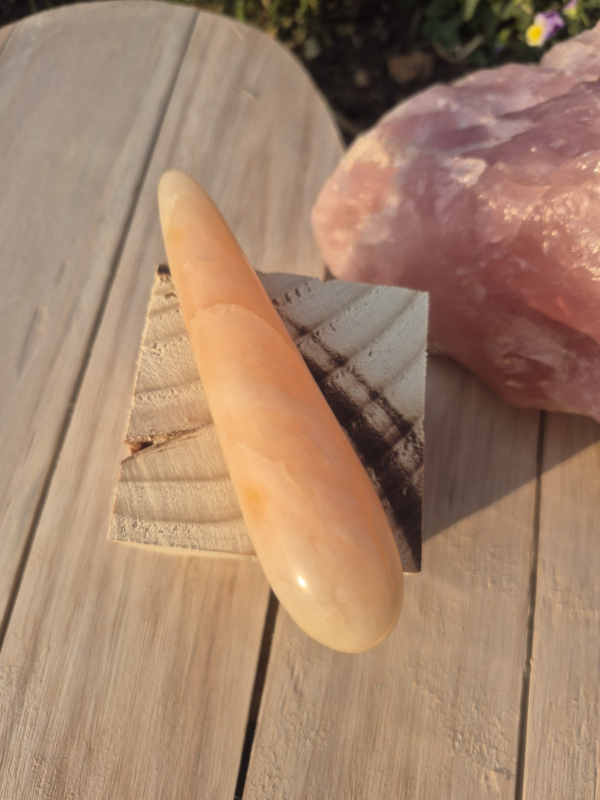 Peach Calcite Wand