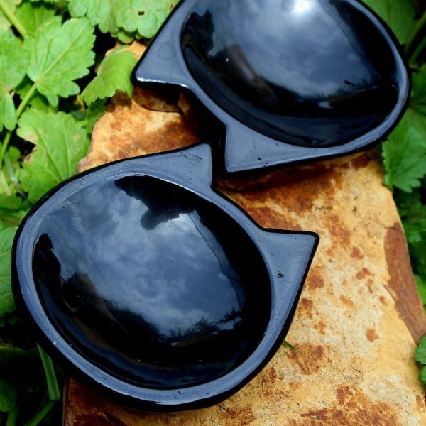 Obsidian Cat Bowl