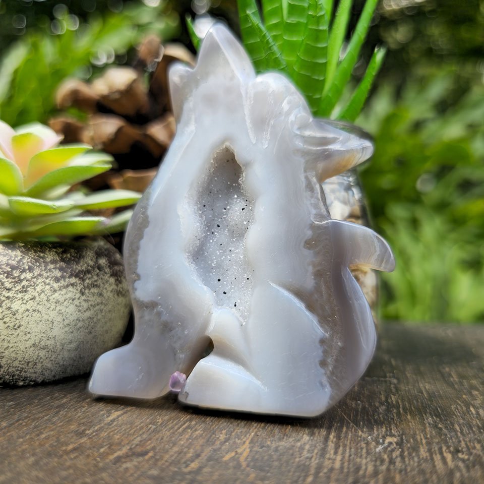 Druzy Agate Wolf