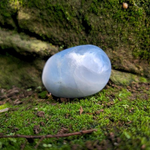 Blue Calcite Palm Stone