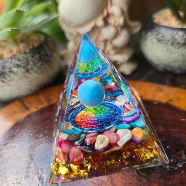 Mixed Stone Orgonite Pyramid