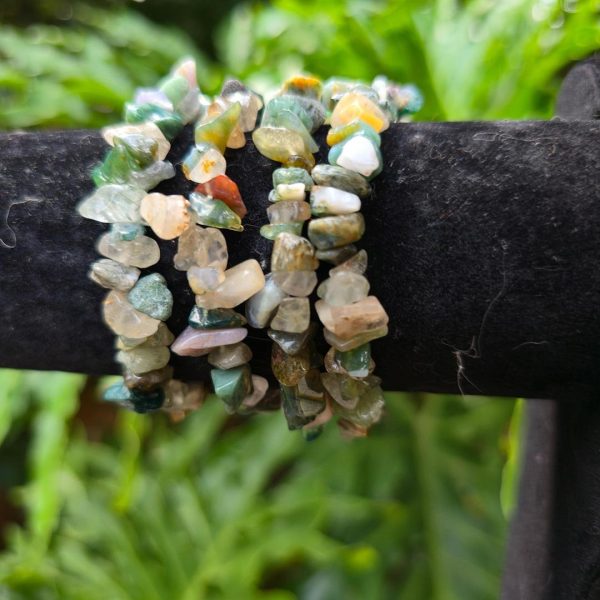 Moss Agate Chip Bracelet