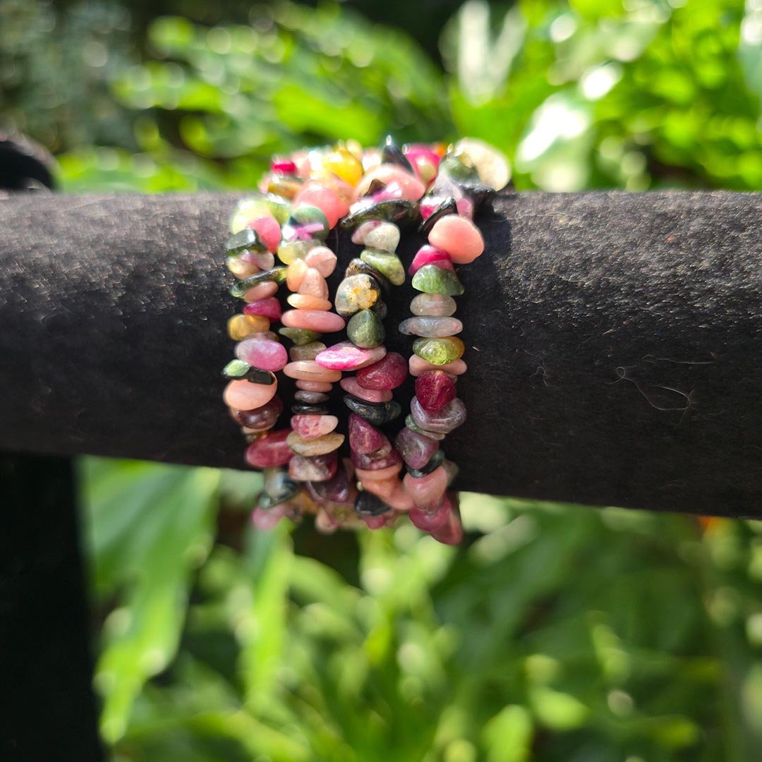 Watermelon Tourmaline Chip Bracelet