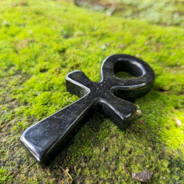 Golden Sheen Obsidian Ankh